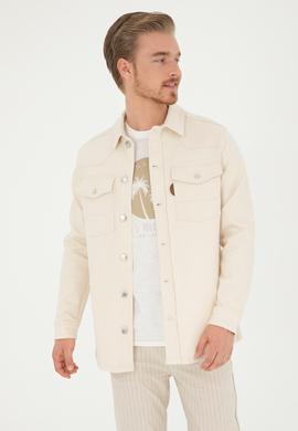Erkek Bej Jean Gömlek - 50286059006