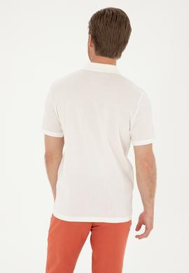 Erkek Regular Fit Polo Yaka Ekru Tişört - 50282505016