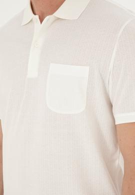 Erkek Regular Fit Polo Yaka Ekru Tişört - 50282505016