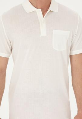 Erkek Regular Fit Polo Yaka Ekru Tişört - 50282505016