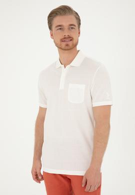 Erkek Regular Fit Polo Yaka Ekru Tişört - 50282505016