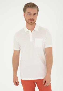 Erkek Regular Fit Polo Yaka Ekru Tişört - 50282505016