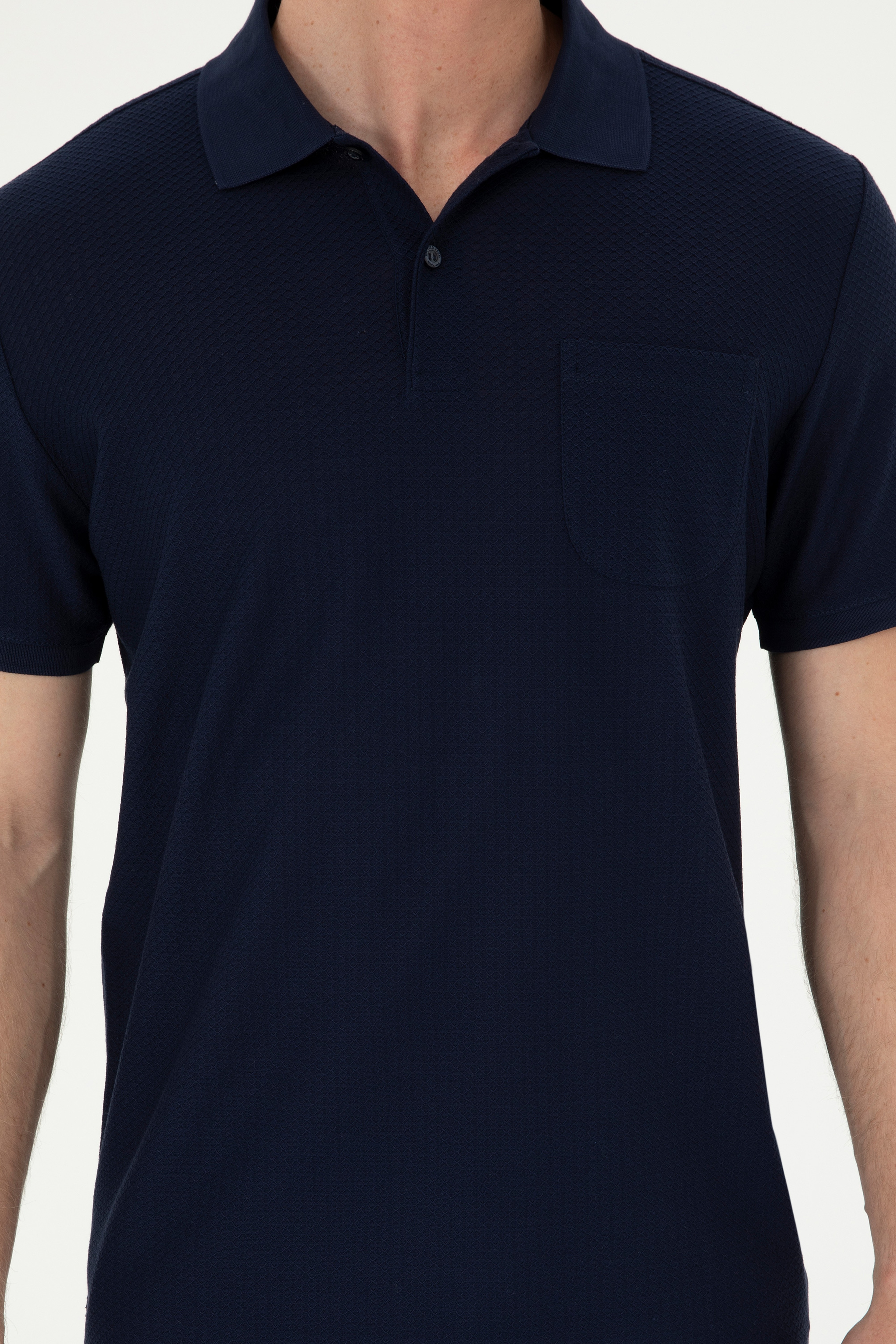 Erkek Regular Fit Polo Yaka Lacivert Tişört - Image 6