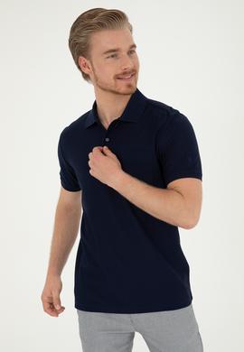 Erkek Regular Fit Polo Yaka Lacivert Tişört - 50282507006