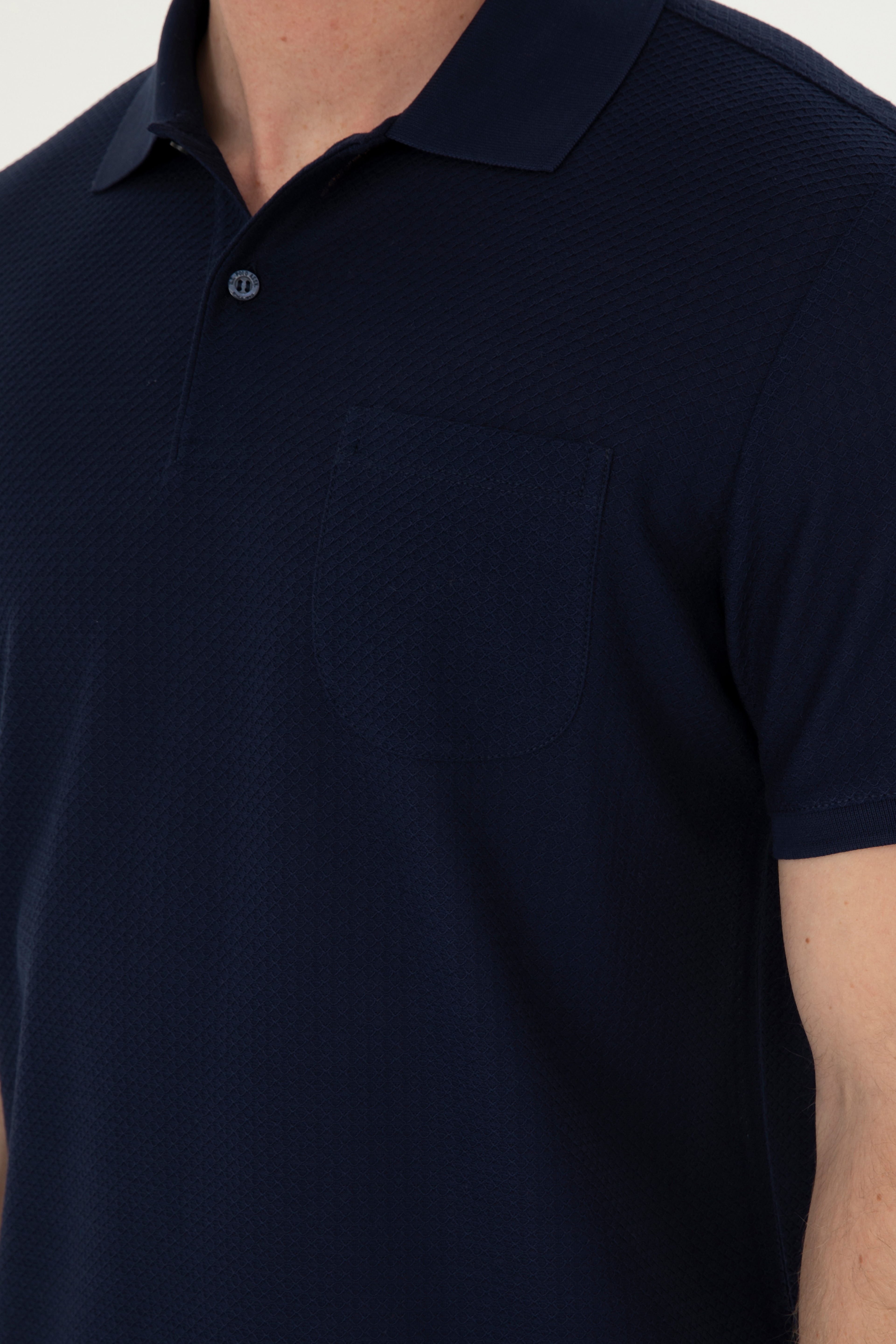 Erkek Regular Fit Polo Yaka Lacivert Tişört