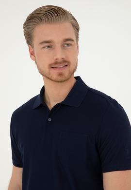 Erkek Regular Fit Polo Yaka Lacivert Tişört - 50282507006