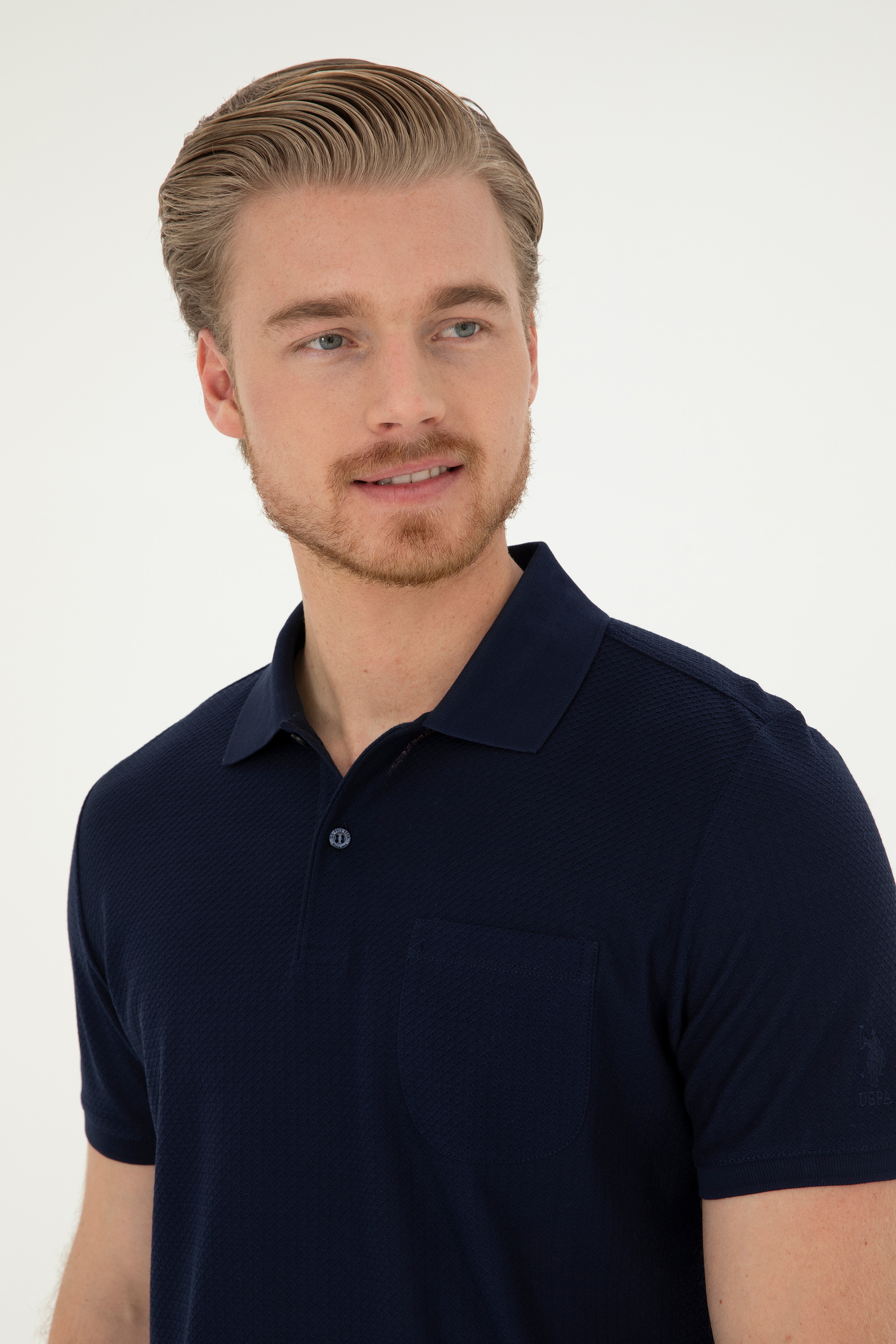 Erkek Regular Fit Polo Yaka Lacivert Tişört - Image 2