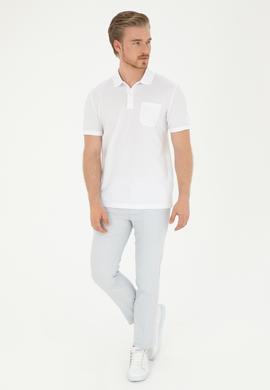 Erkek Regular Fit Polo Yaka Beyaz Tişört - 50282507018
