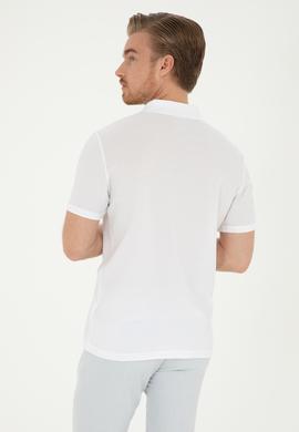 Erkek Regular Fit Polo Yaka Beyaz Tişört - 50282507018