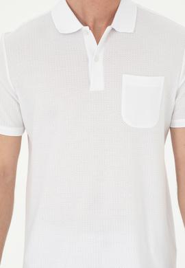Erkek Regular Fit Polo Yaka Beyaz Tişört - 50282507018