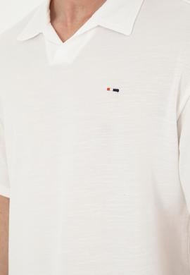 Erkek Comfort Fit Polo Yaka Ekru Tişört - 50282242086