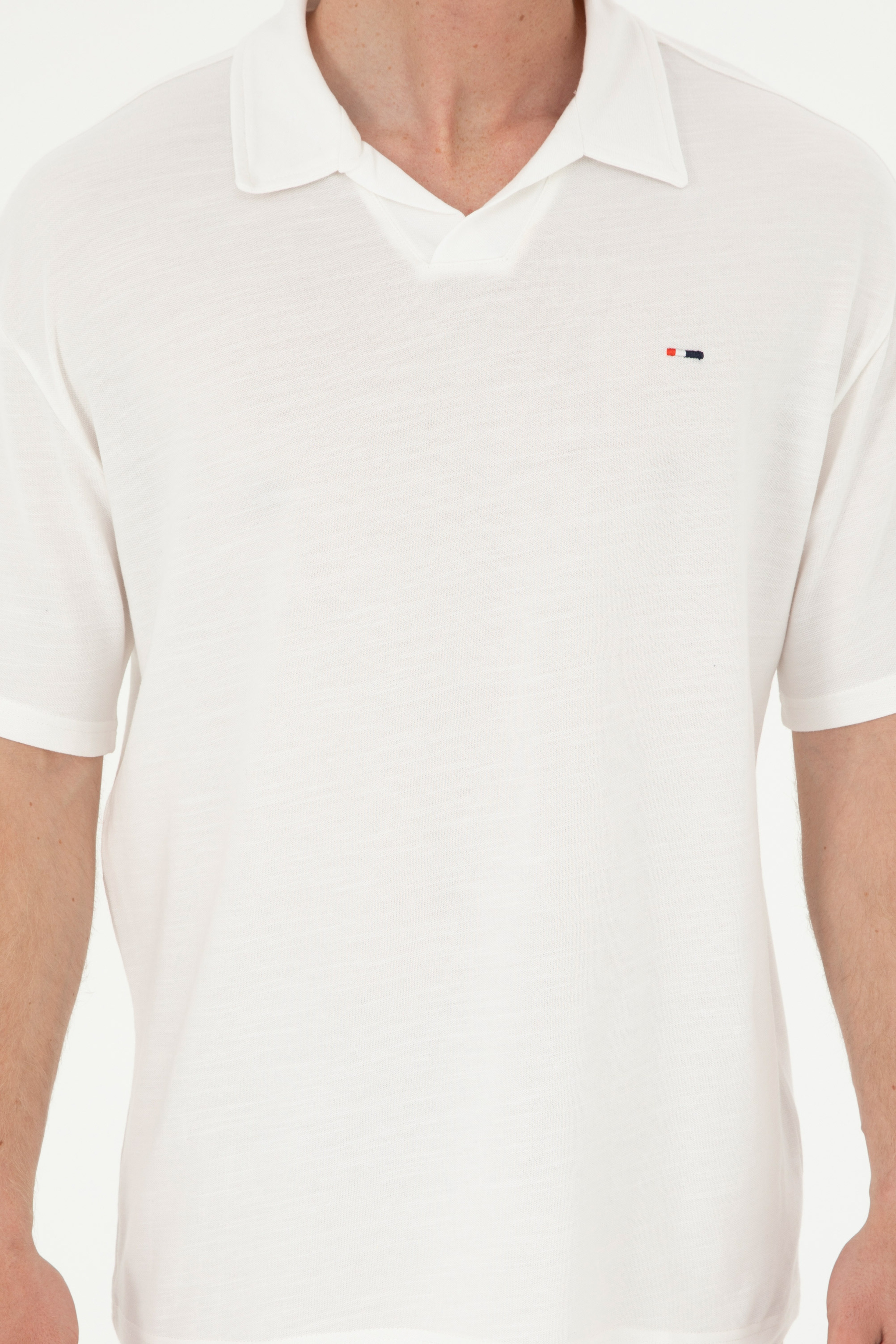Erkek Comfort Fit Polo Yaka Ekru Tişört