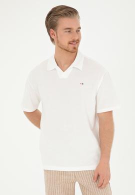 Erkek Comfort Fit Polo Yaka Ekru Tişört - 50282242086