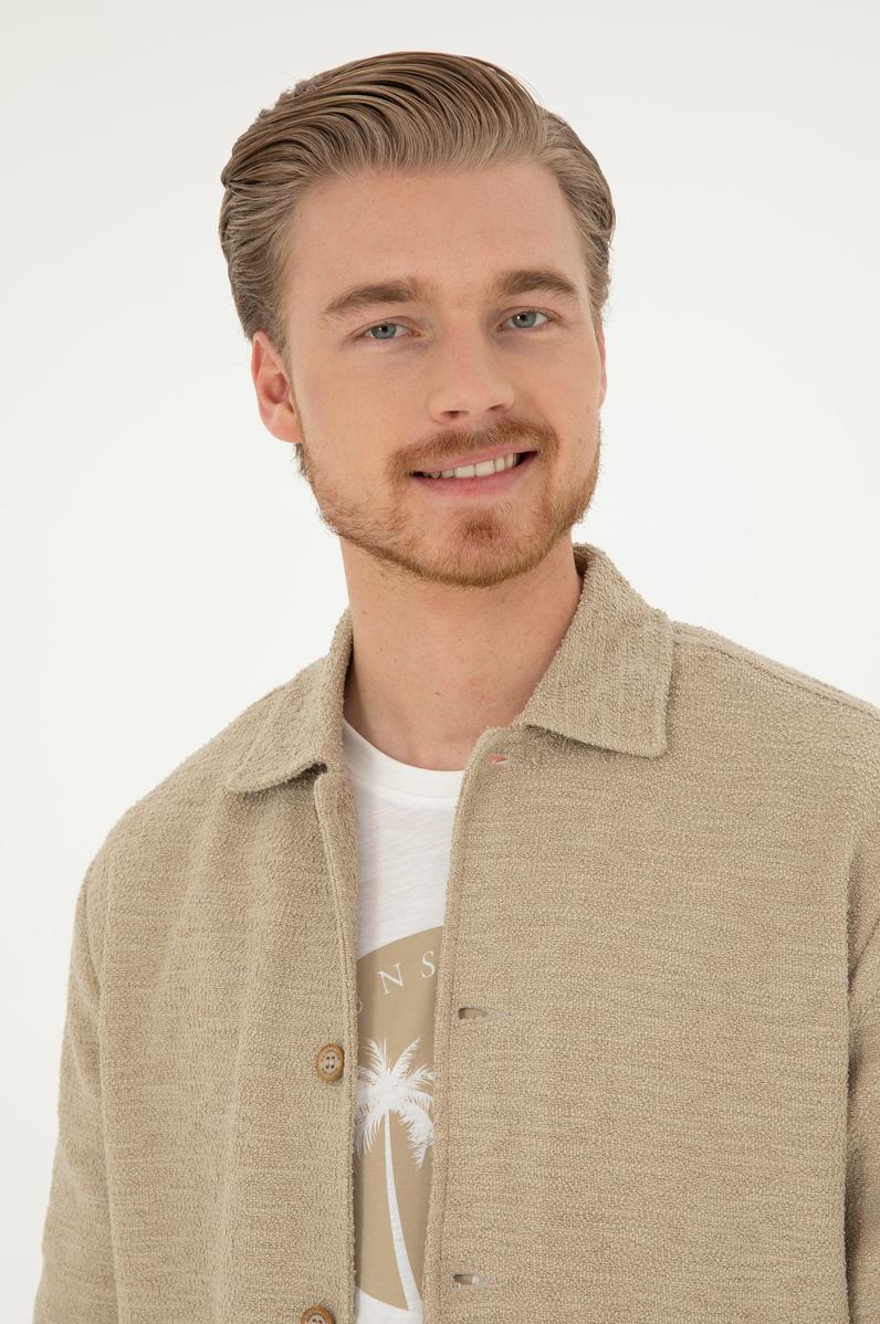 Erkek Açık Haki Tişört