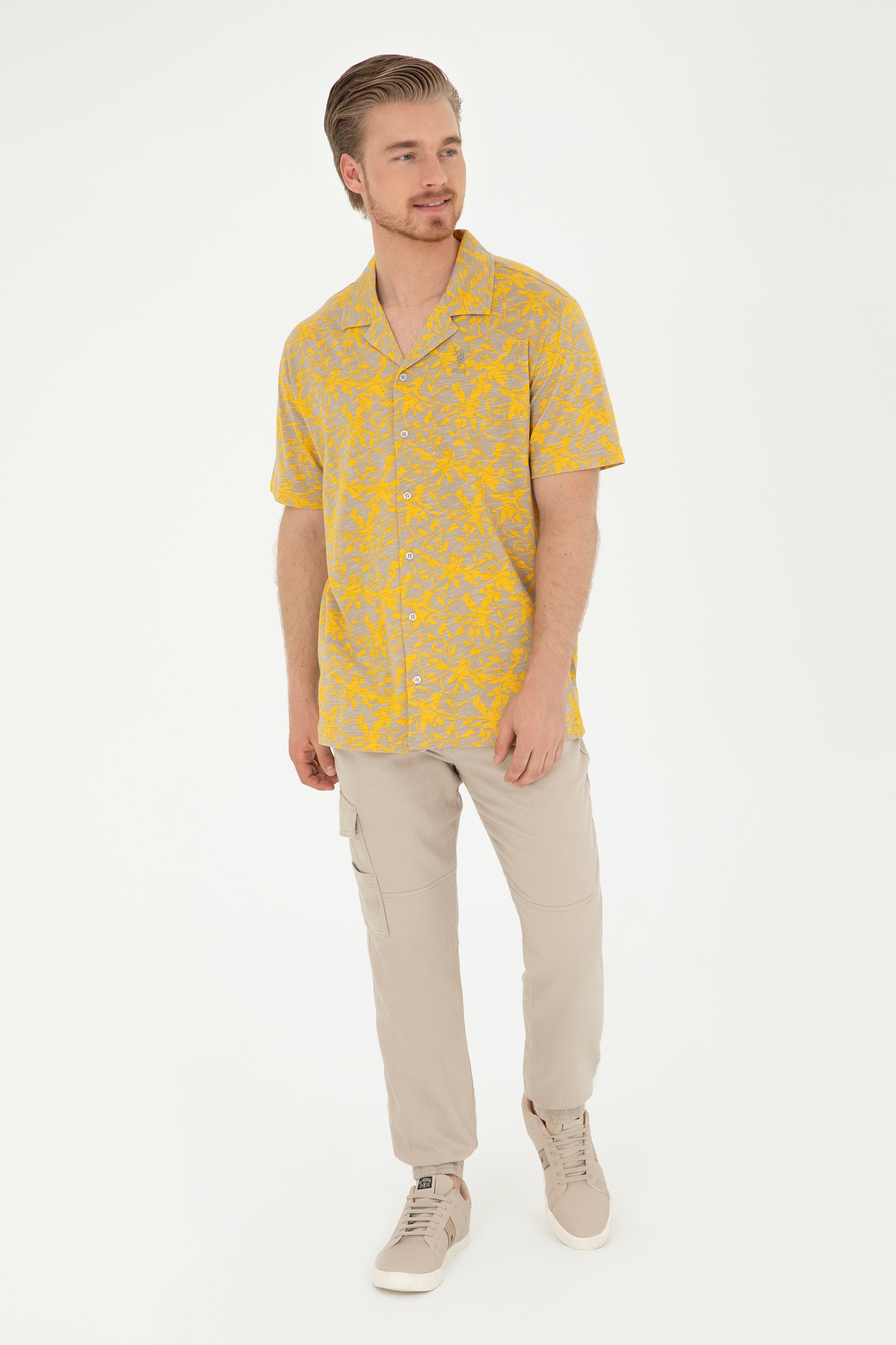 Erkek Jogger Fit Bej Kanvas Pantolon