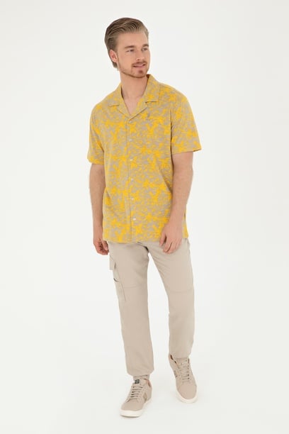 Erkek Jogger Fit Bej Kanvas Pantolon