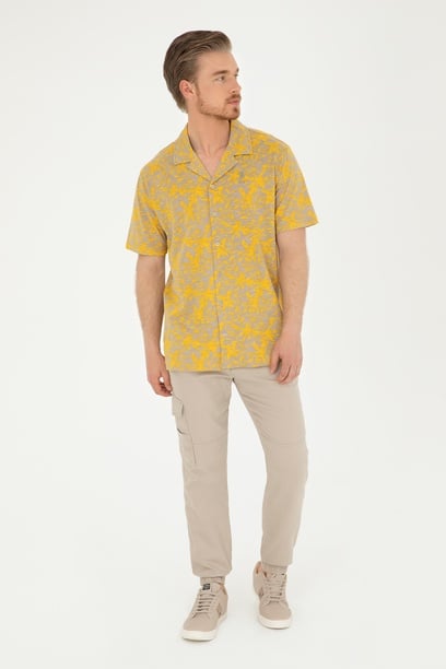 Erkek Jogger Fit Bej Kanvas Pantolon