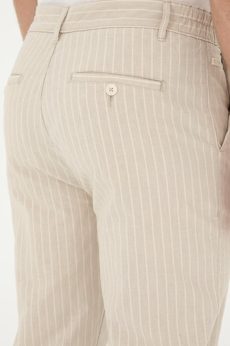 Erkek Carrot Fit Kum Kanvas Pantolon