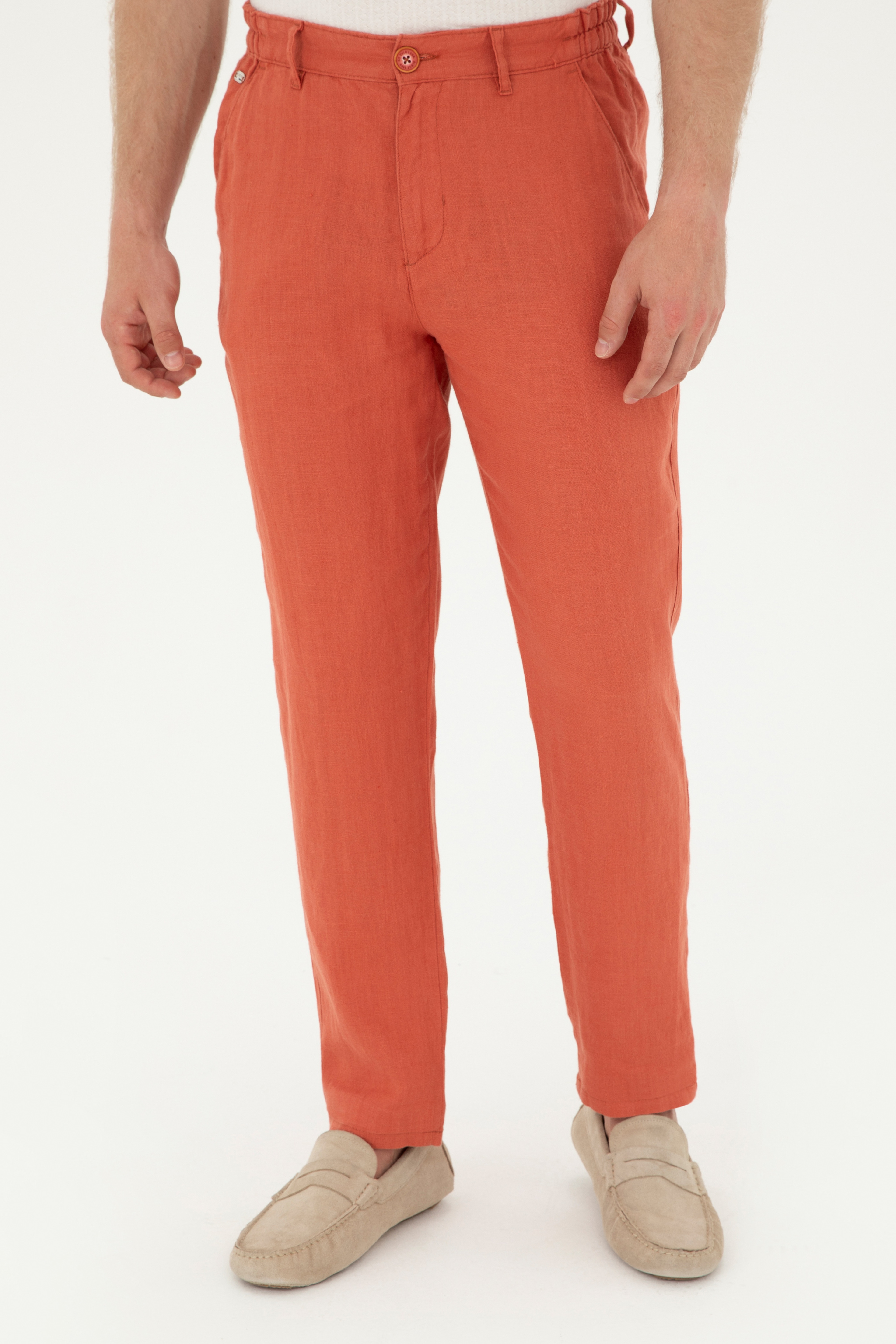Erkek Carrot Fit Pudra Kanvas Pantolon