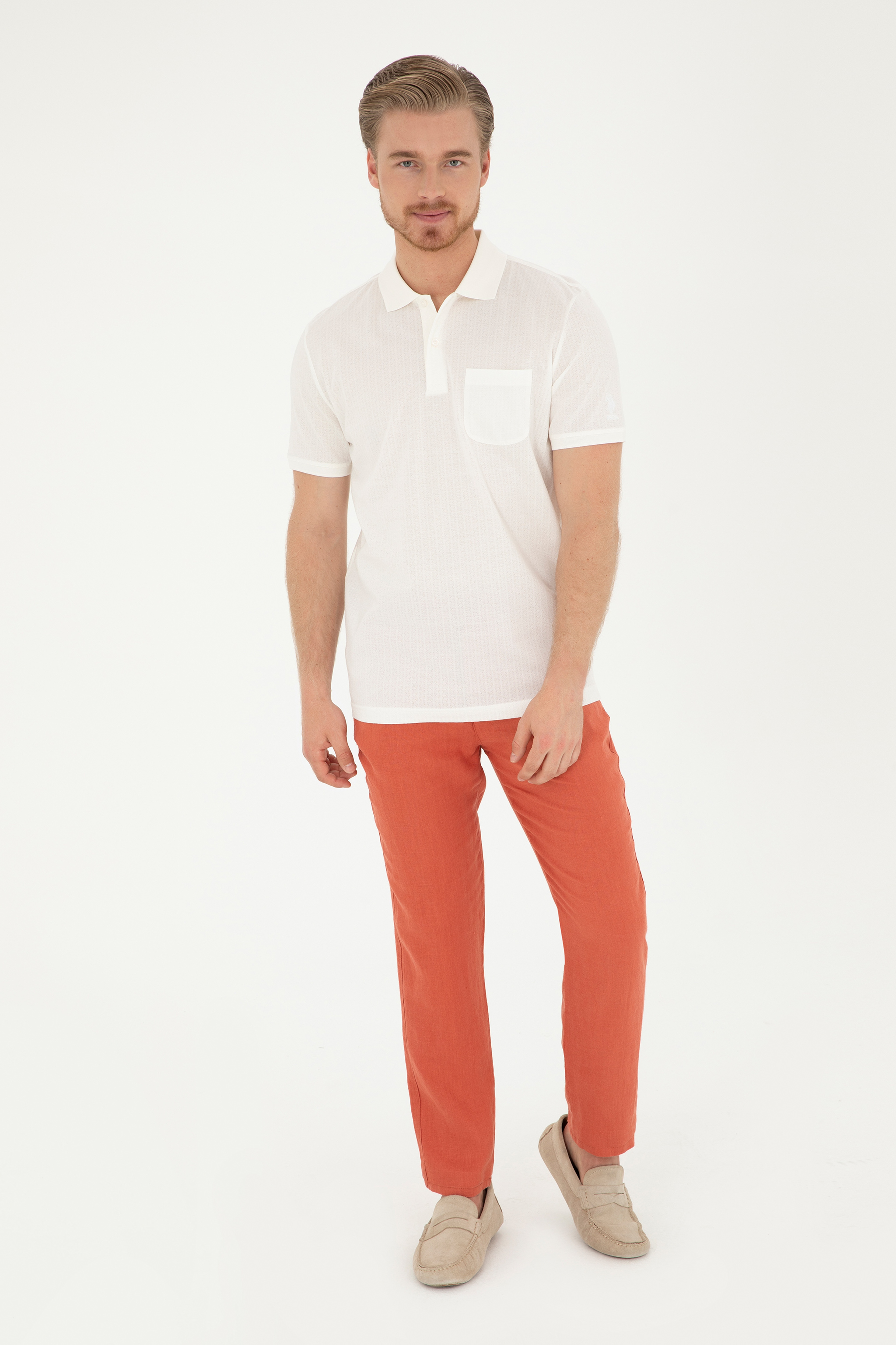 Erkek Carrot Fit Pudra Kanvas Pantolon