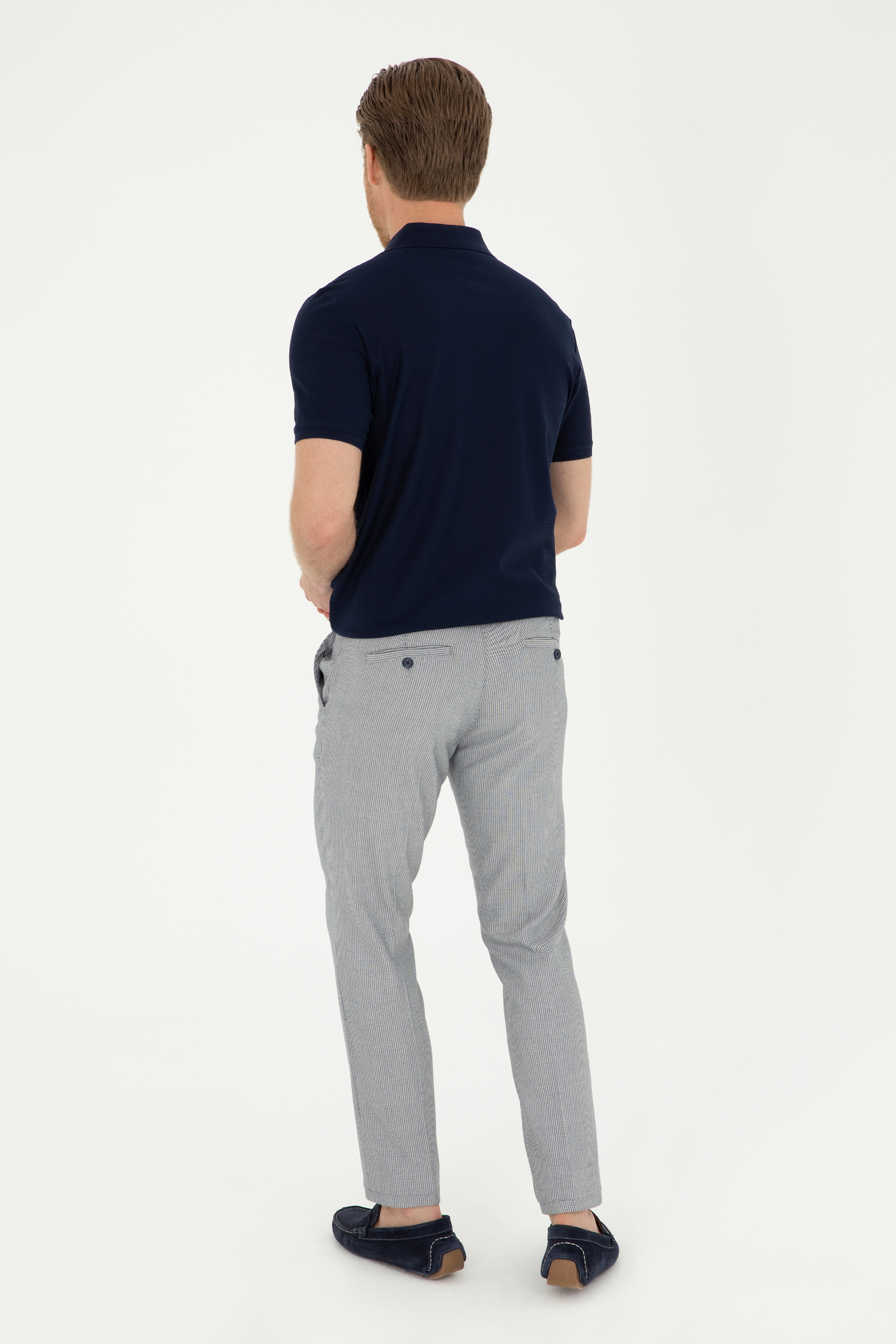 Erkek Slim Fit Lacivert Kanvas Pantolon