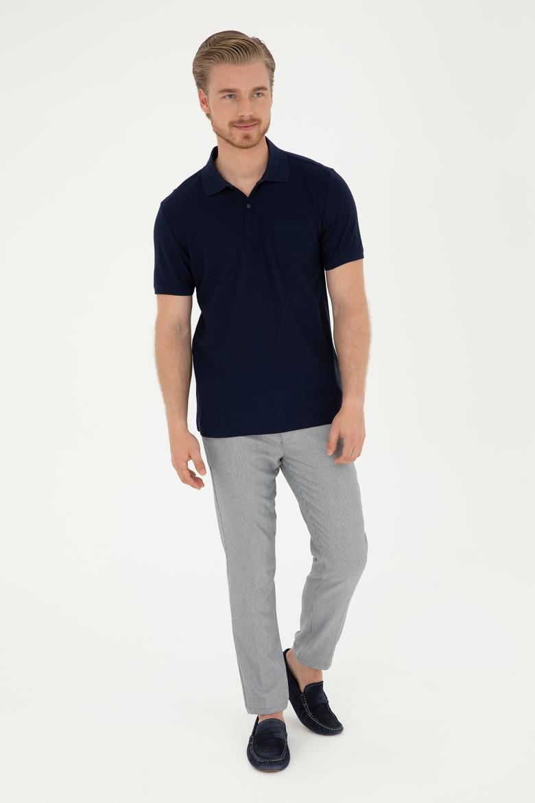 Erkek Lacivert Kanvas Pantolon