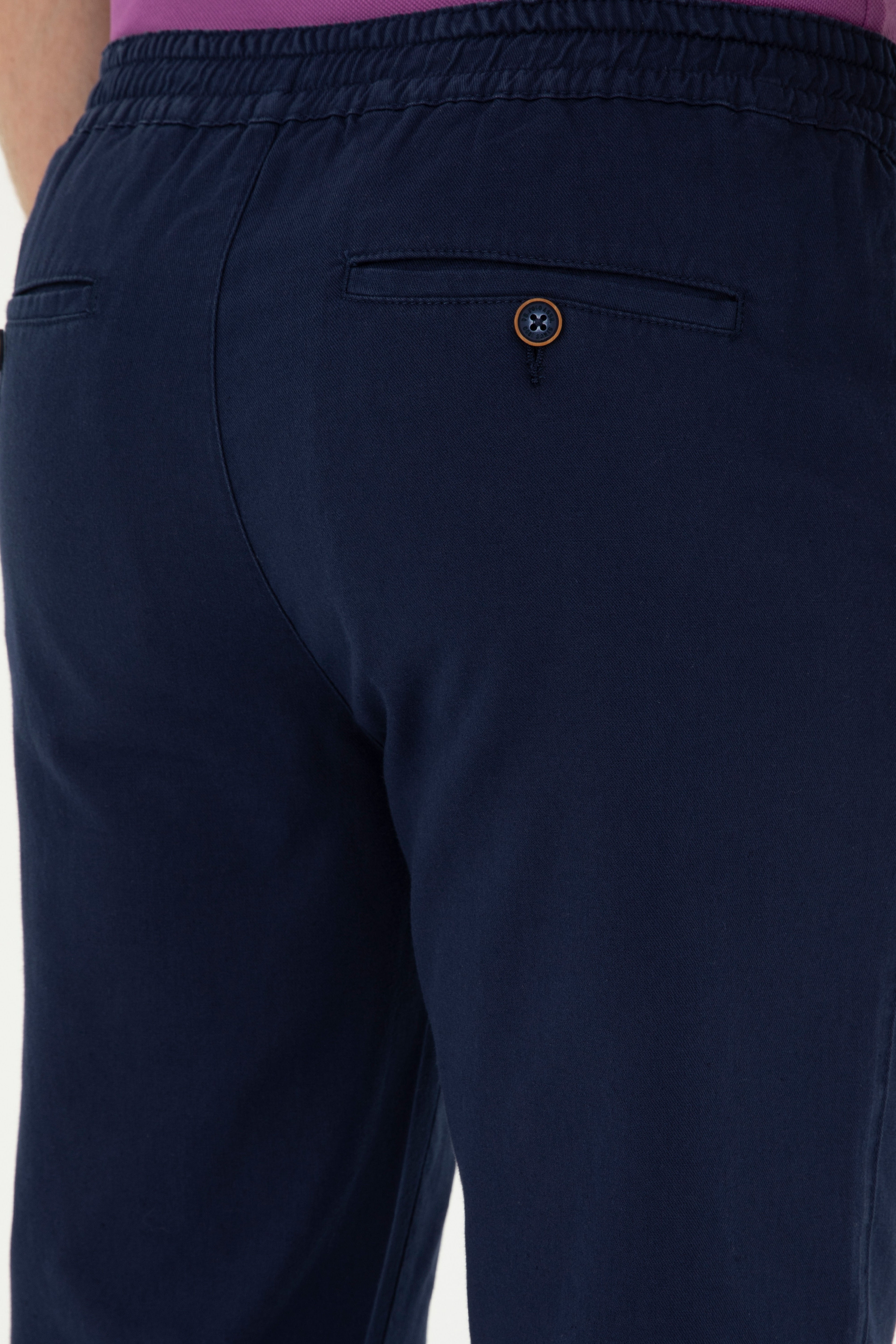 Erkek Slim Fit Lacivert Kanvas Pantolon - Image 6