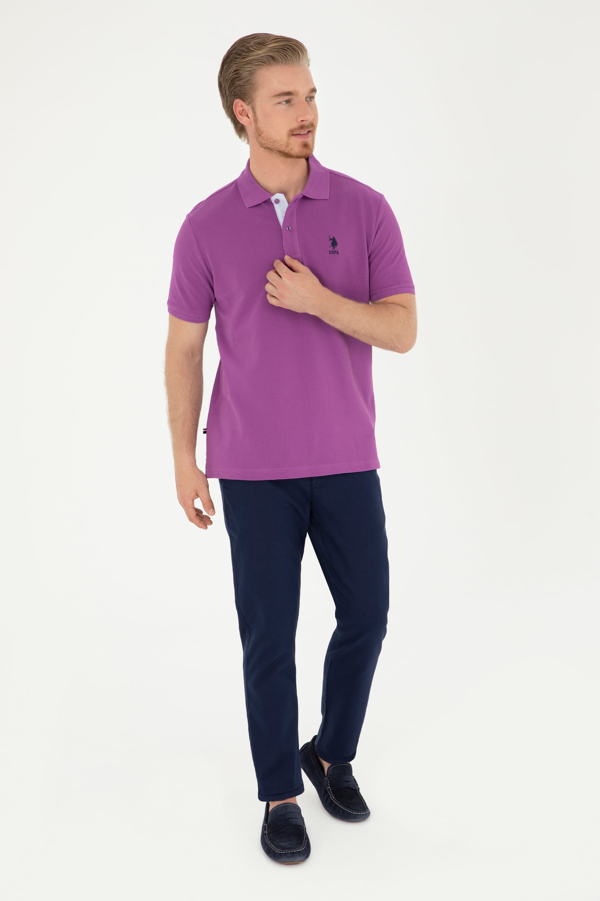 Erkek Slim Fit Lacivert Kanvas Pantolon