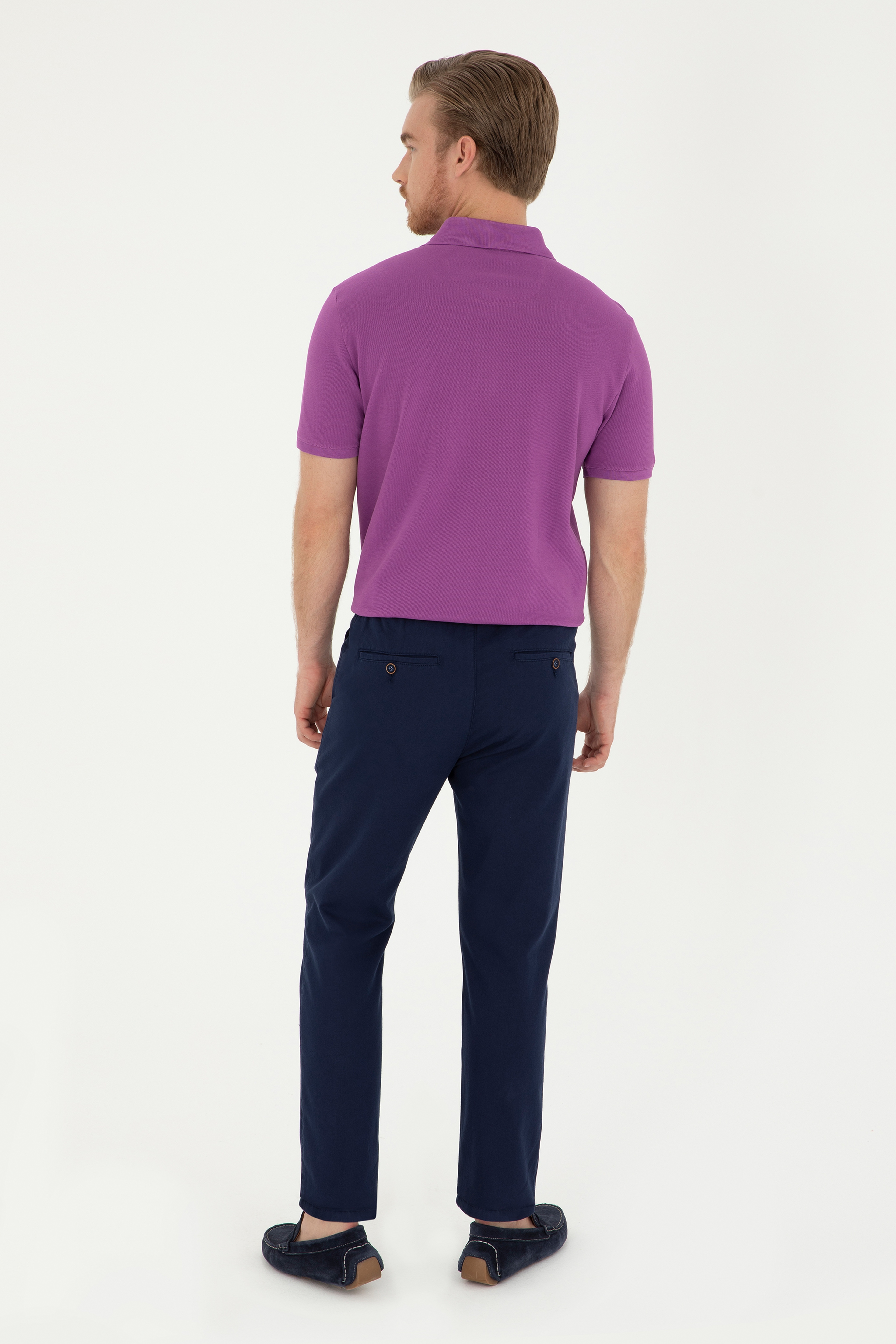 Erkek Slim Fit Lacivert Kanvas Pantolon - Image 4