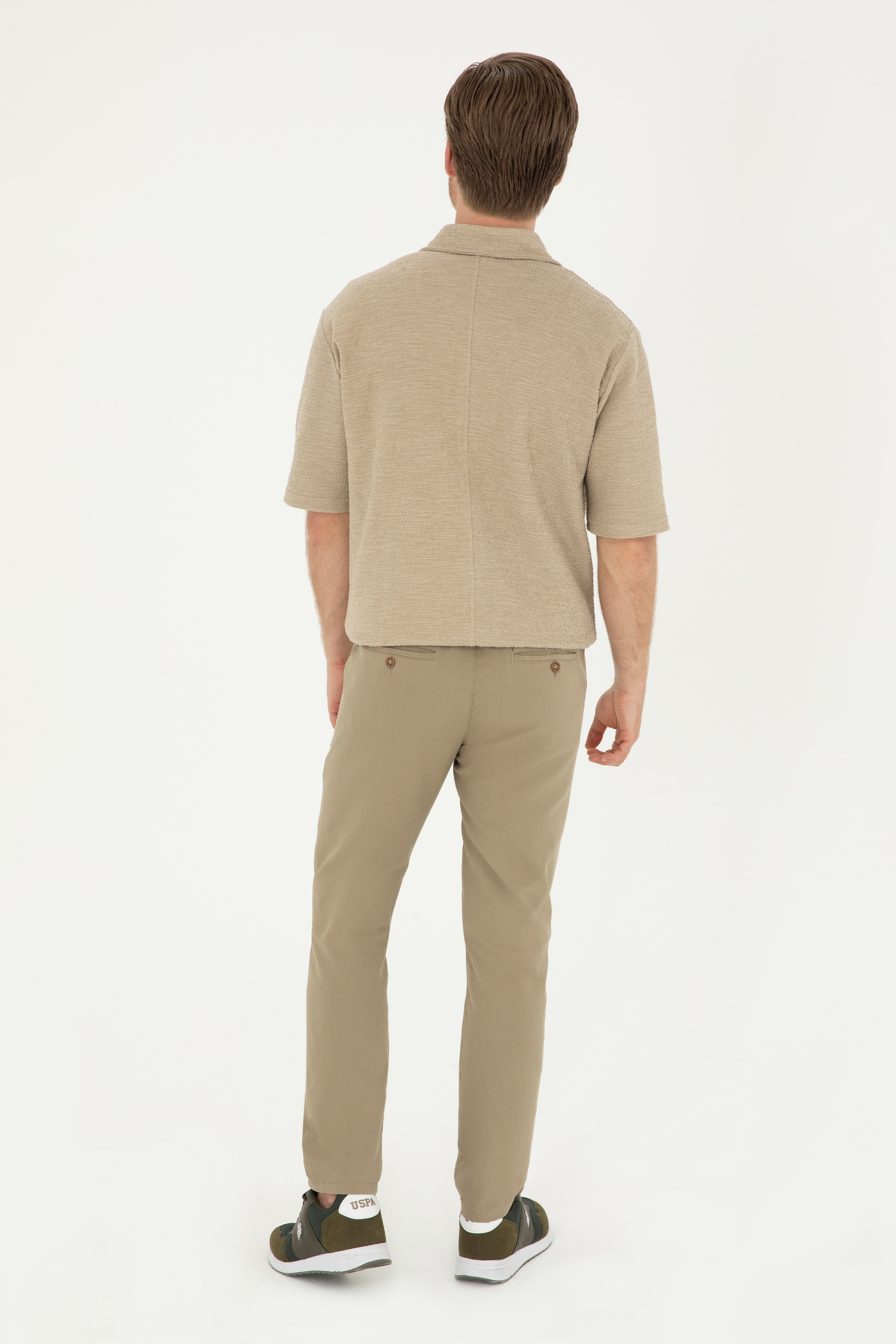 Erkek Slim Fit Haki Kanvas Pantolon - Image 4