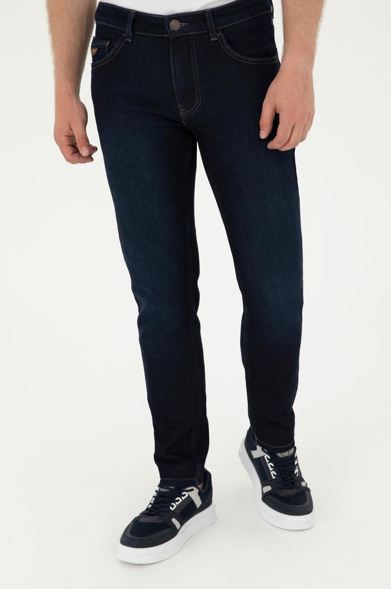 Erkek Koyu Mavi Jean Pantolon