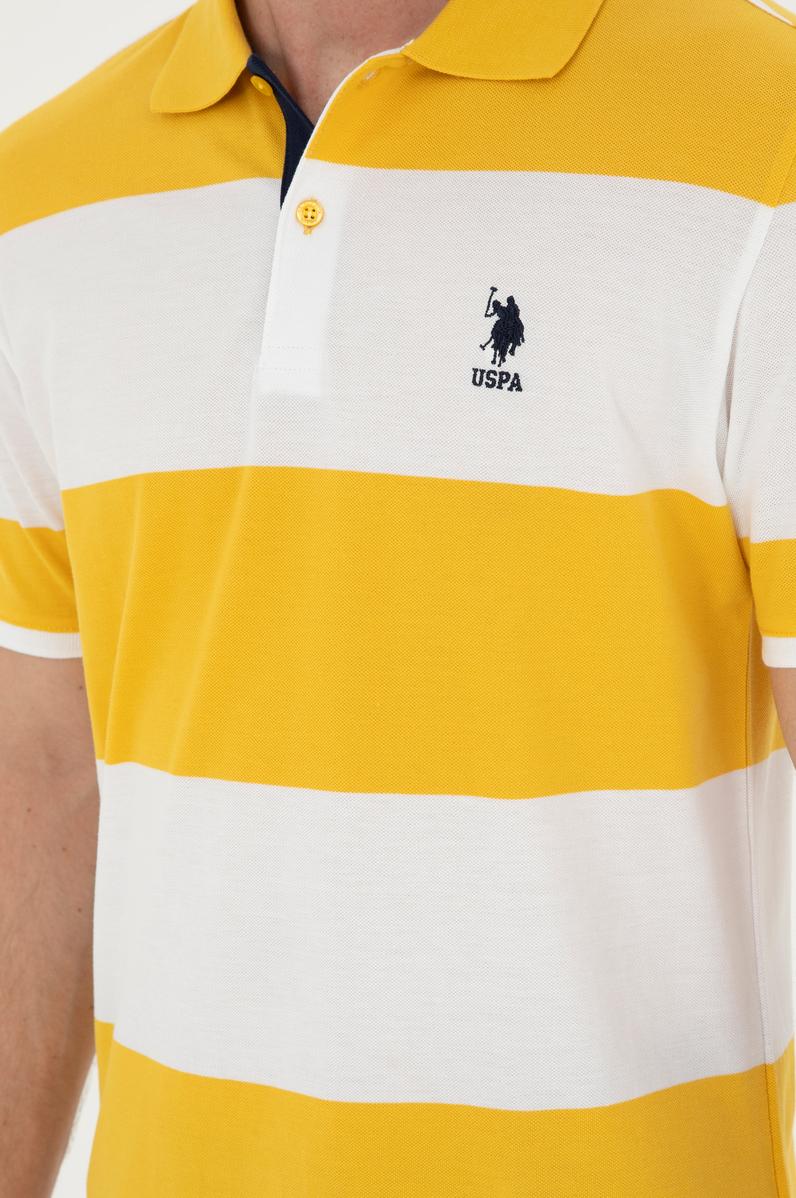 Erkek Regular Fit Polo Yaka Safran Tişört