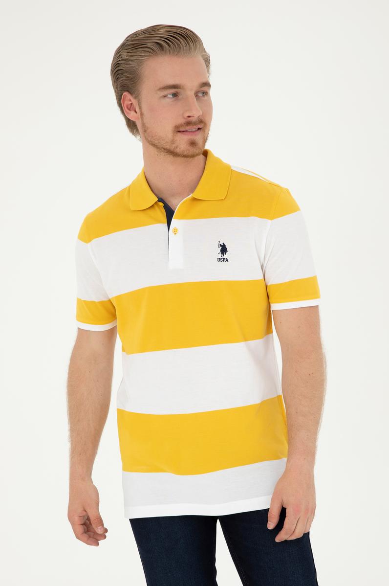 Erkek Regular Fit Polo Yaka Safran Tişört