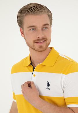 Erkek Regular Fit Polo Yaka Safran Tişört - 50281836048
