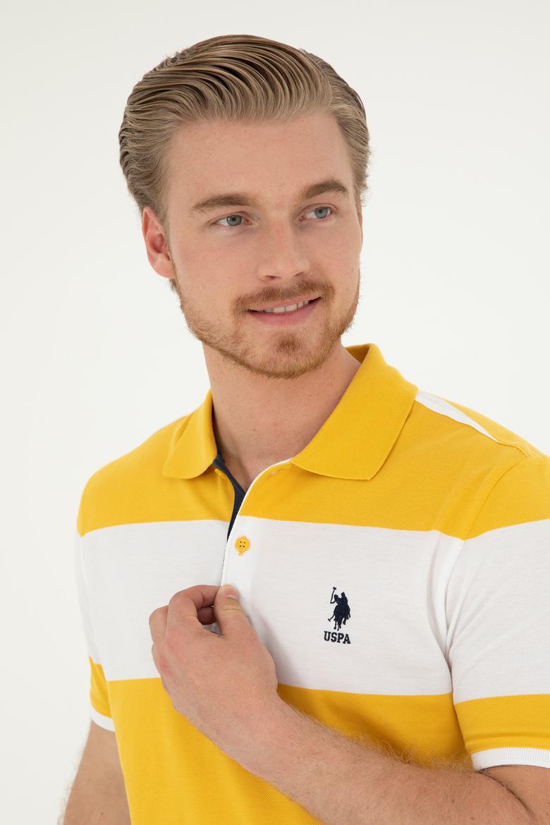 Erkek Regular Fit Polo Yaka Safran Tişört - 50281836048
