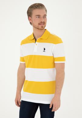 Erkek Regular Fit Polo Yaka Safran Tişört - 50281836048
