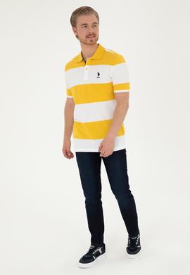 Erkek Regular Fit Polo Yaka Safran Tişört - 50281836048