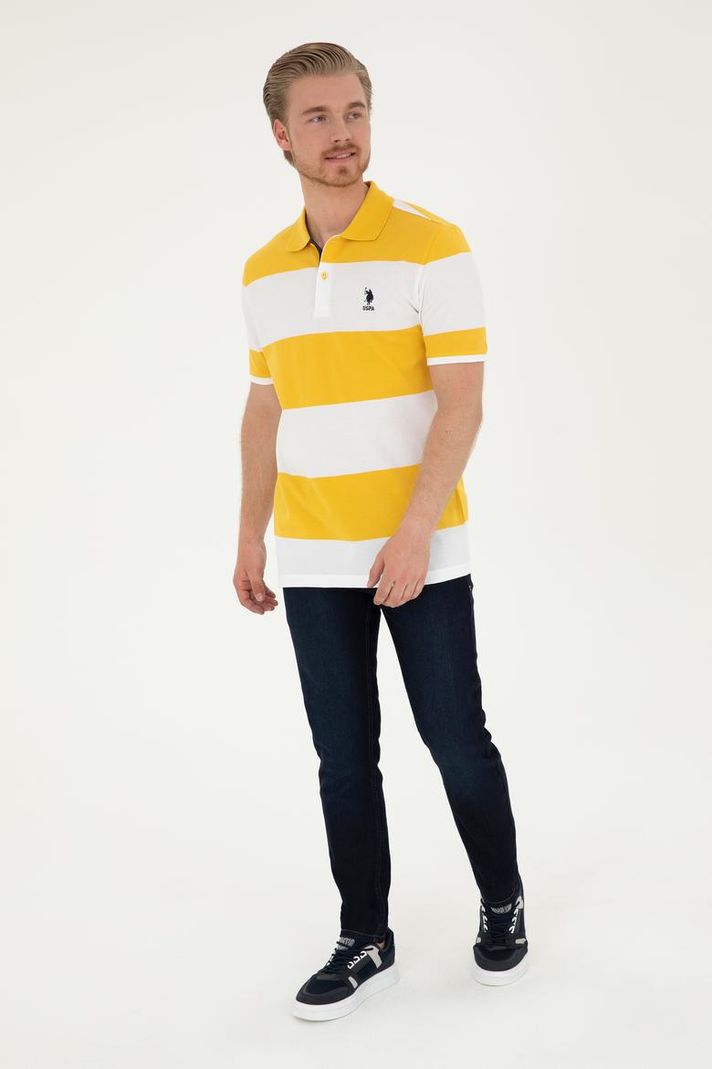 Erkek Regular Fit Polo Yaka Safran Tişört - 50281836048