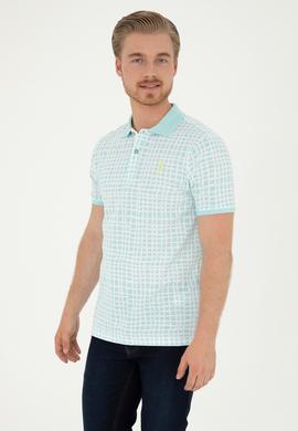 Erkek Regular Fit Polo Yaka Su Yeşili Tişört - 50281508027