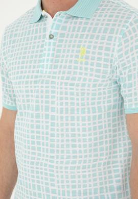 Erkek Regular Fit Polo Yaka Su Yeşili Tişört - 50281508027