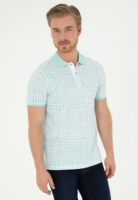 Erkek Regular Fit Polo Yaka Su Yeşili Tişört - 50281508027