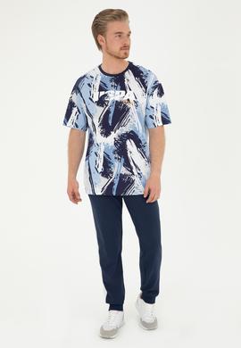 Erkek Comfort Fit Bisiklet Yaka Beyaz Tişört - 50281682011