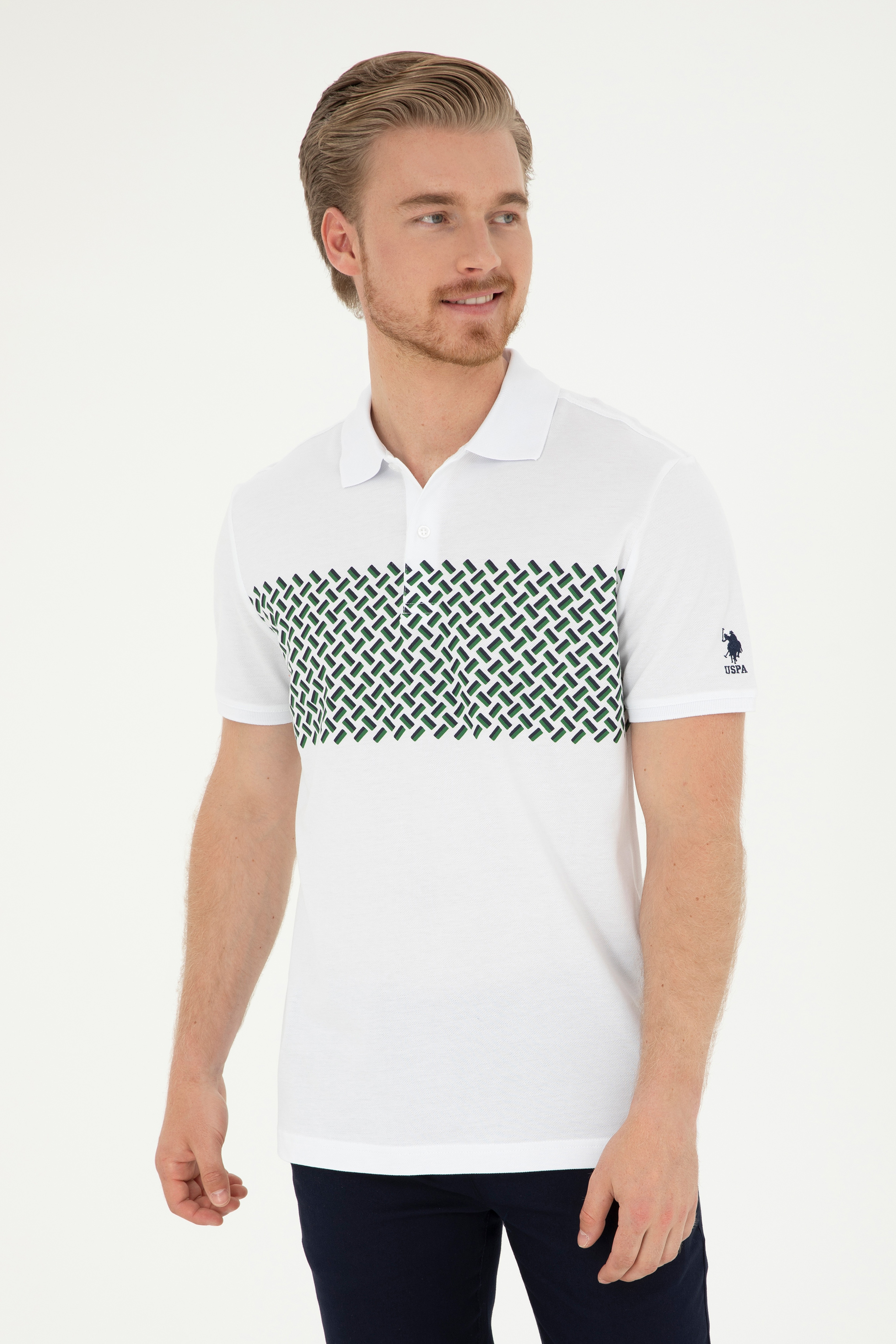 Erkek Regular Fit Polo Yaka Lacivert Tişört - Image 1