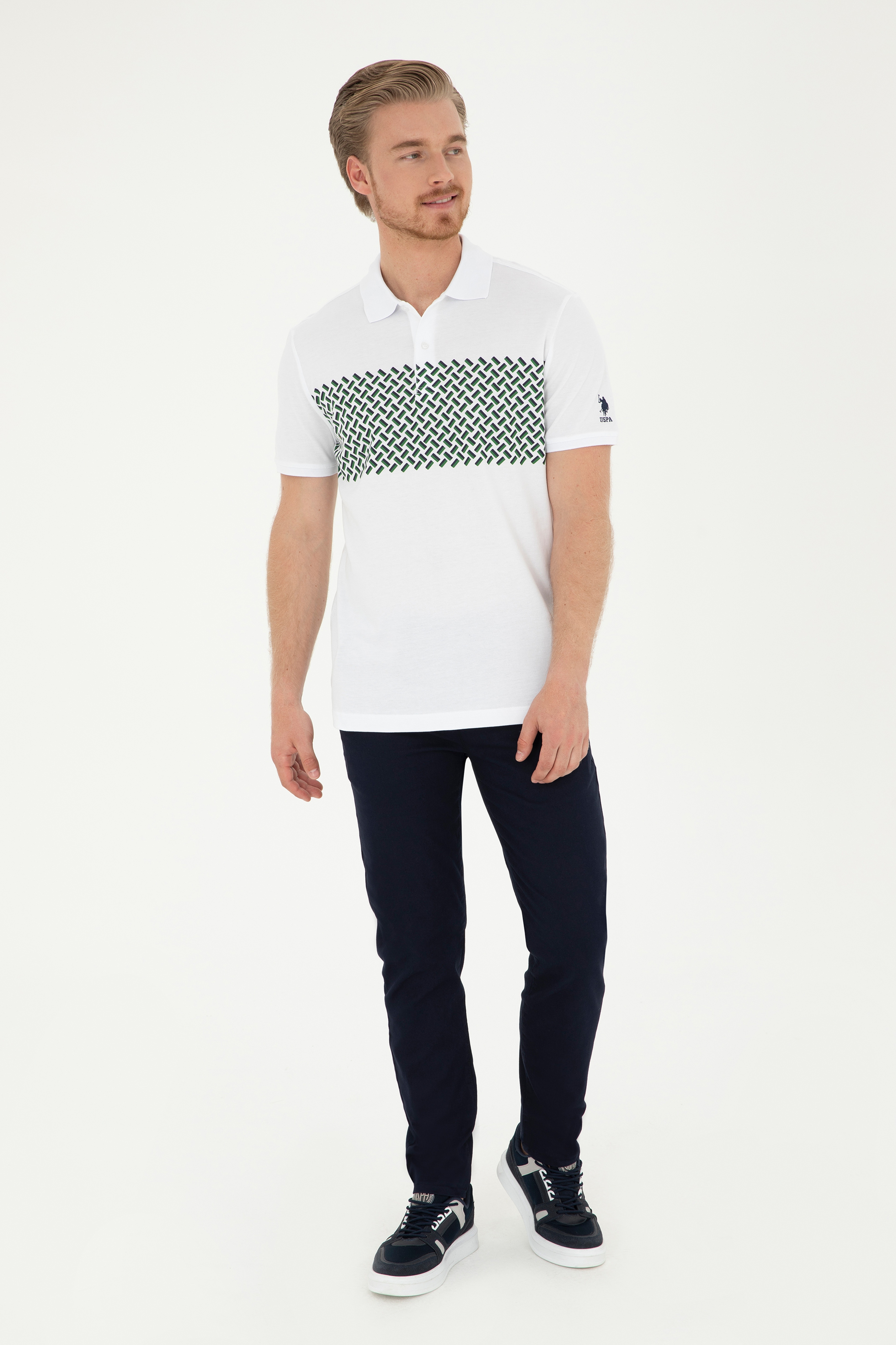 Erkek Regular Fit Polo Yaka Lacivert Tişört - Image 4