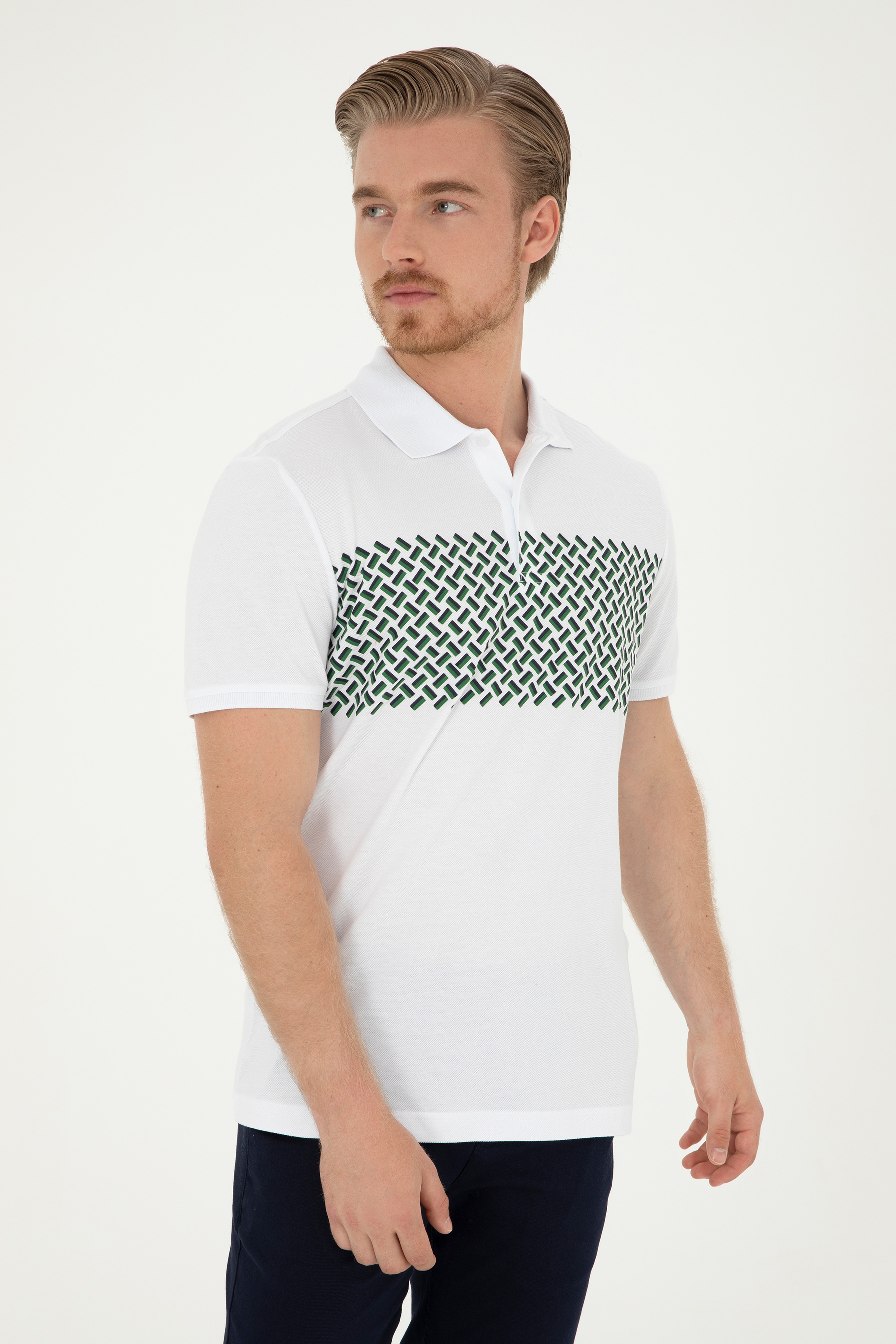 Erkek Regular Fit Polo Yaka Lacivert Tişört - Image 3