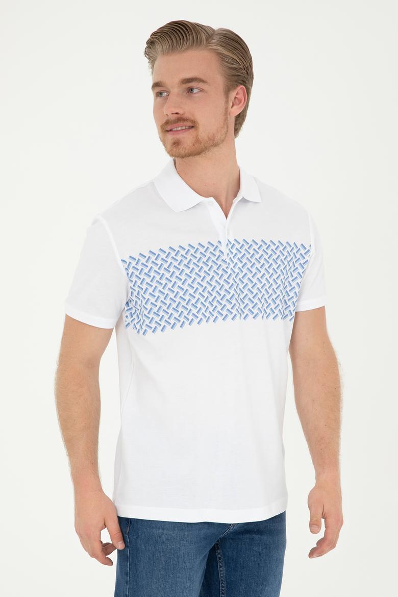 Erkek Regular Fit Polo Yaka Açık Mavi Tişört - 50281956011