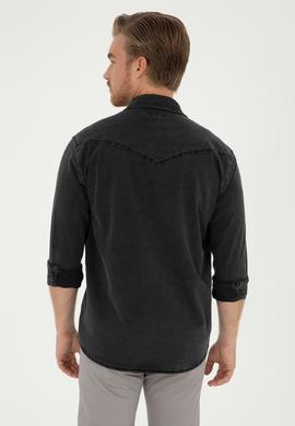 Erkek Siyah Jean Gömlek - 50283542001