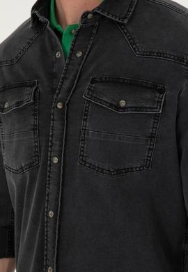 Erkek Siyah Jean Gömlek - 50283542001