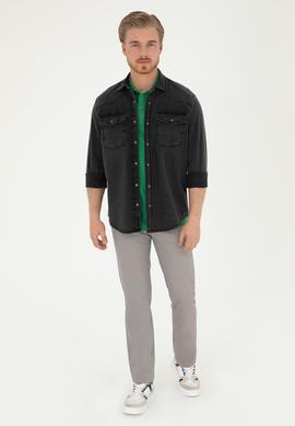 Erkek Siyah Jean Gömlek - 50283542001