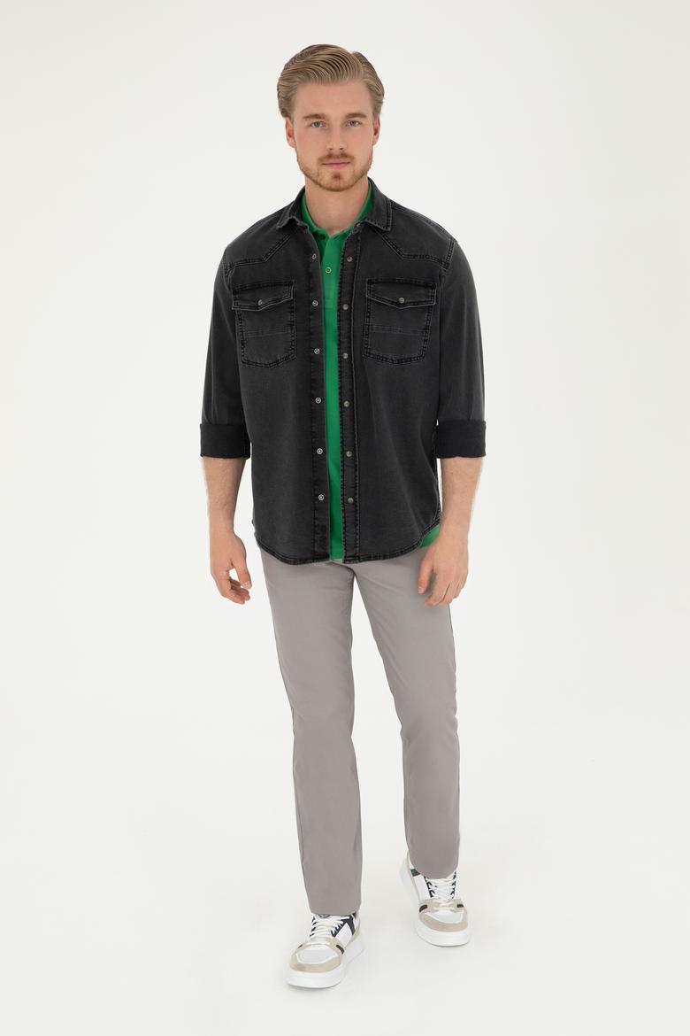 Erkek Siyah Jean Gömlek - 50283542001